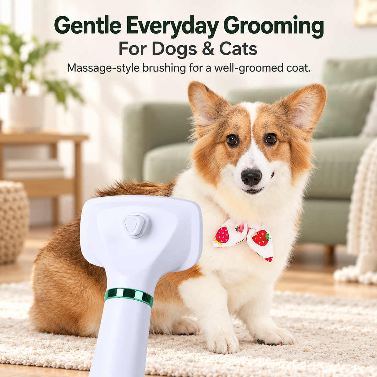 2-in-1 Pet Dryer Brush – 3 Heat Settings & Easy Hair Removal