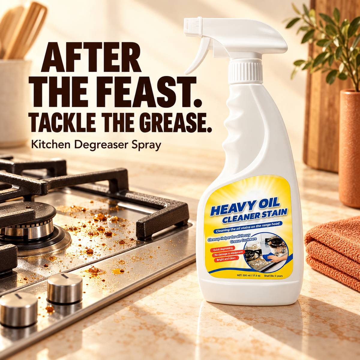 Kitchen Degreaser Spray – Tackles Grease & Grime